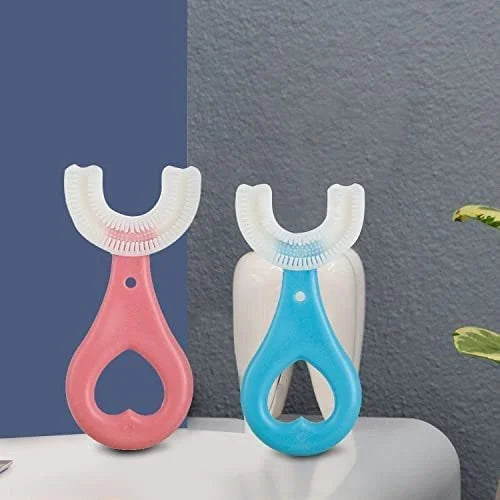 U Shaped Soft Manual Whitening Silicone Mouth Cleaning Toothbrush For Kids