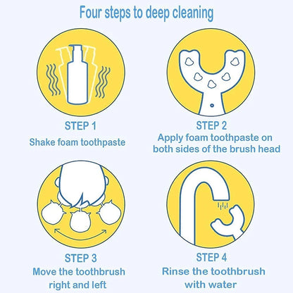 U Shaped Soft Manual Whitening Silicone Mouth Cleaning Toothbrush For Kids